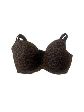 Smart & Sexy Bra 40DDD Brown Black Leopard Print light Pad